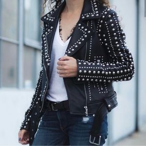 Rebecca Minkoff Adelia Studded Leather Jacket XS
